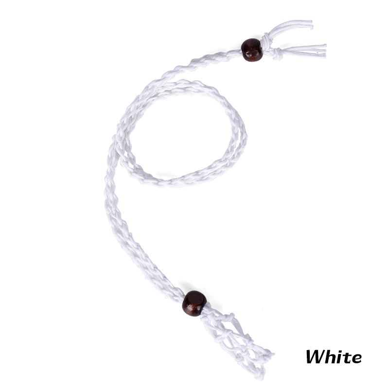 Crystal Cage Necklace Holder Adjustable Length Empty Stone Pendant Holder Hand-Woven Necklace Cord for DIY Jewelry Making