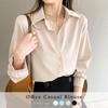 Simple Blouse Shirt Office Casual Long Sleeve Large Size Long Shirt Plain Casual Long Sleeve Chiffon Shirt Office Casual Work Wear Graduation Ceremony