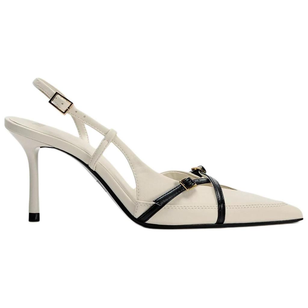 Zara PU Elegante Schnalle Stiletto High Heels 8Cm Damen High Heels Weiß 13870410202