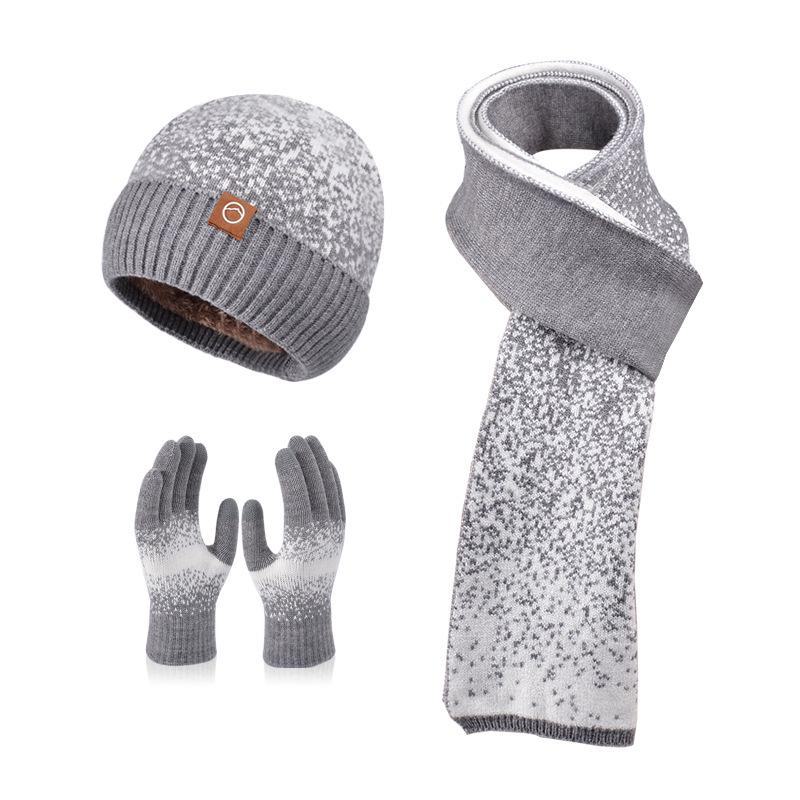 Women's Winter Knit Hat, Scarf & Gloves Set - Korean Style Warm Wool Ensemble
