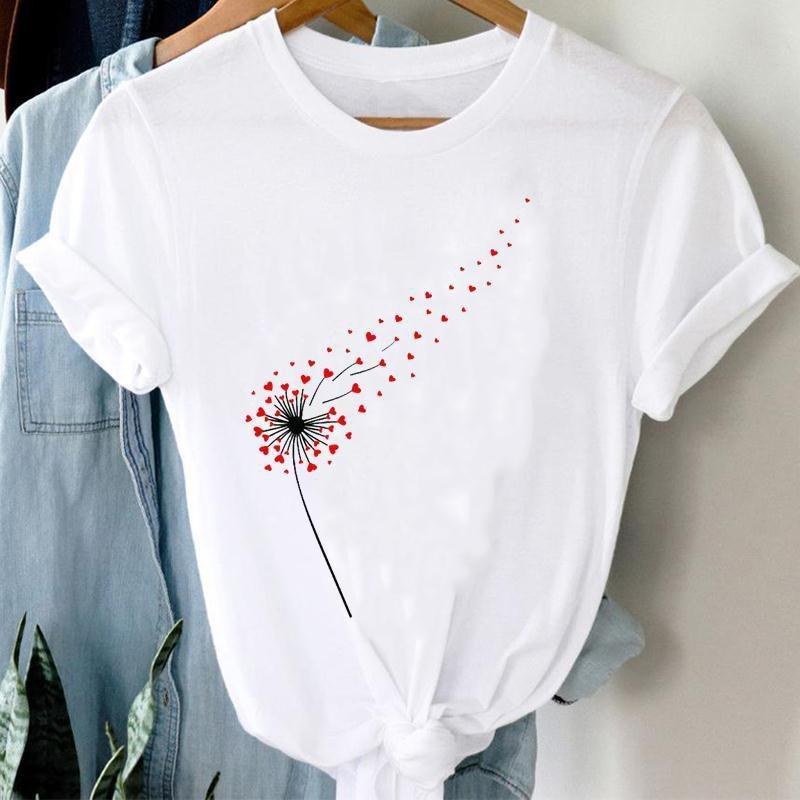 Cartone Animato Moda Signora Manica Corta Dolce Amore Carino Donna Stampa Abbigliamento Vestiti Casual T Maglietta Top T-shirt Femminile Grafica T-shirt