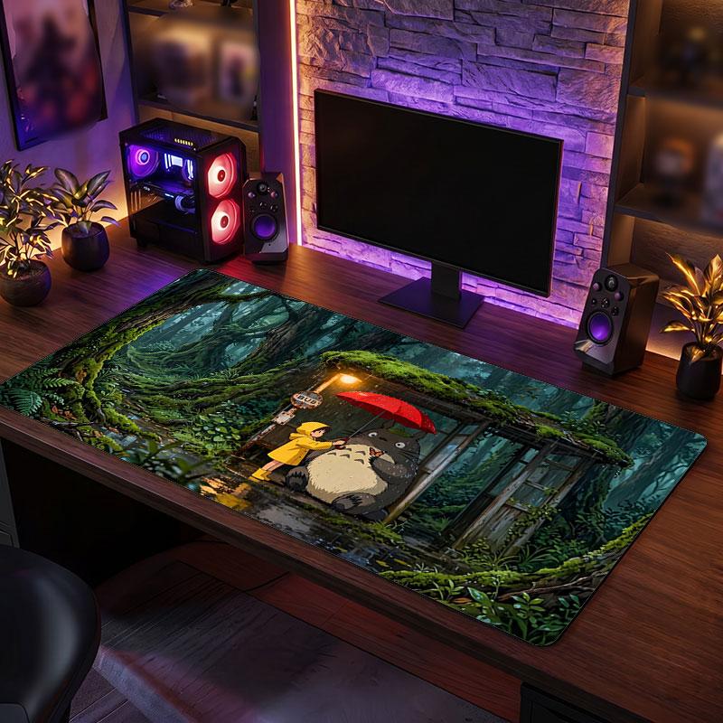 Grand Tapis de SourisMon Voisin Totoro Étendu Tapis de Bureau Souple Gaming Bureau Décoration Table d'Ordinateur Tapis