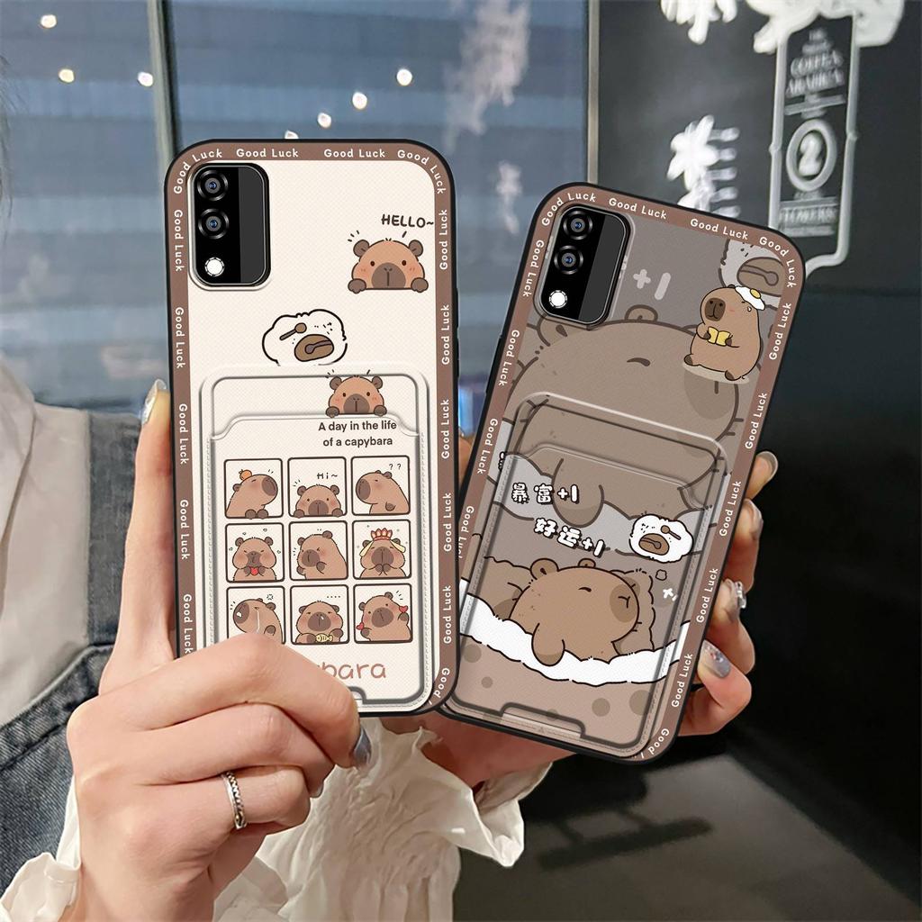 Card Slot Waterproof Phone Case For BLU C5 Max 2022 Fashion Design Durable Silicone Card Bag Protective Anti-knock TPU