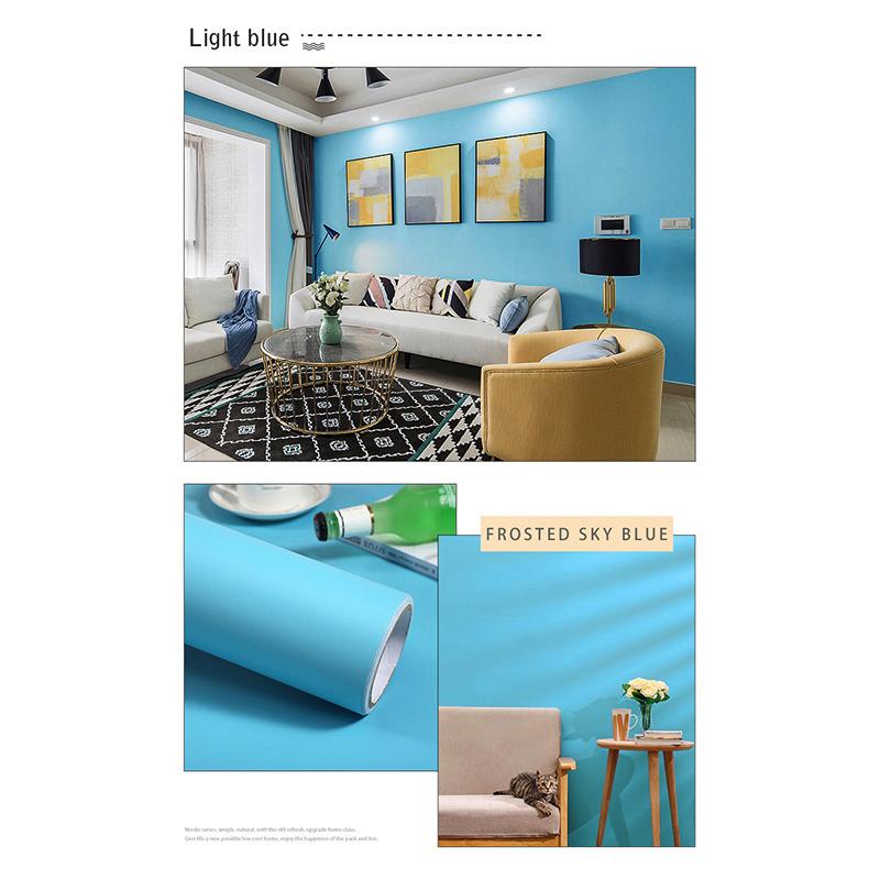 

Matte Solid Color Wall Cover Self-Adhesive Thick Water-Repellent Moisture-Proof Bedroom Living Room Ornament Background Wall Sticker 1m x 40cm