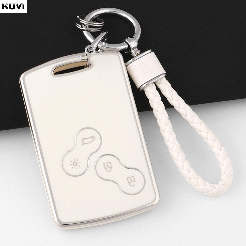 

New Tpu Remote Keychain Key Cover For Renault Clio Laguna Koleos Megane Fluence Zoe Scenic Captur Card 4 Buttons Car Key Case