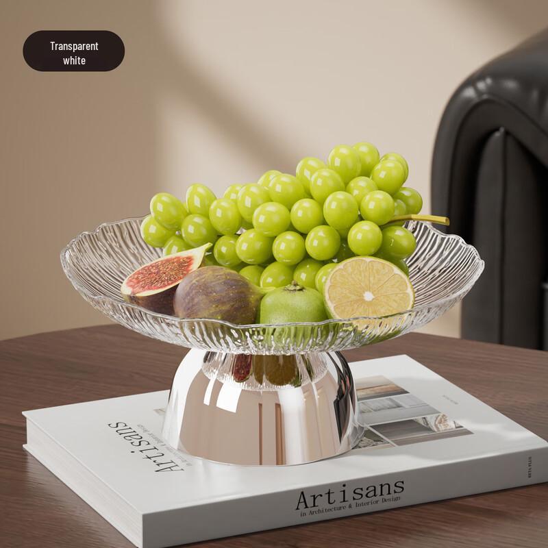 KANGMO Retro Faux Wood High-Footed Serving Platter