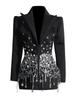 2025 Summer Socialite Style Rhinestone Waist-Slimming Outerwear for Women