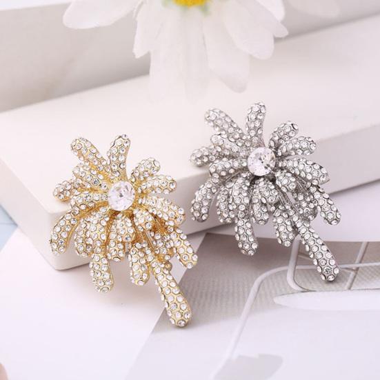 Women Brooch High-Gloss Rhinestone Inlay Sparkling Irregular Shape Lapel Pin Non-Slip Buckle Scarf Badge Clothing Sweaters Collars Bags Accessories