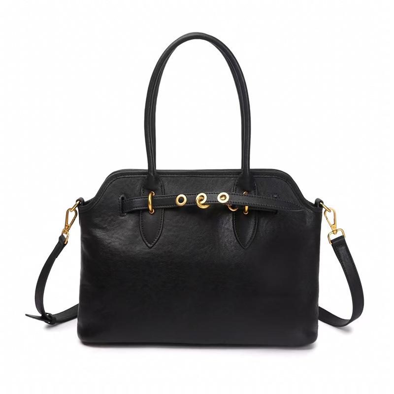 2025 Autumn Winter New Genuine Leather Handbag Women Tote Bag Vintage Versatile Vegetable Tanned Top Layer Cowhide Commuter Women's Bag Crossbody