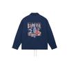 Lining Badfive Brand Logo Print Solid Color Single-Breasted Lapel Jacket Men Jackets Navy-Blue AFDSD43-2