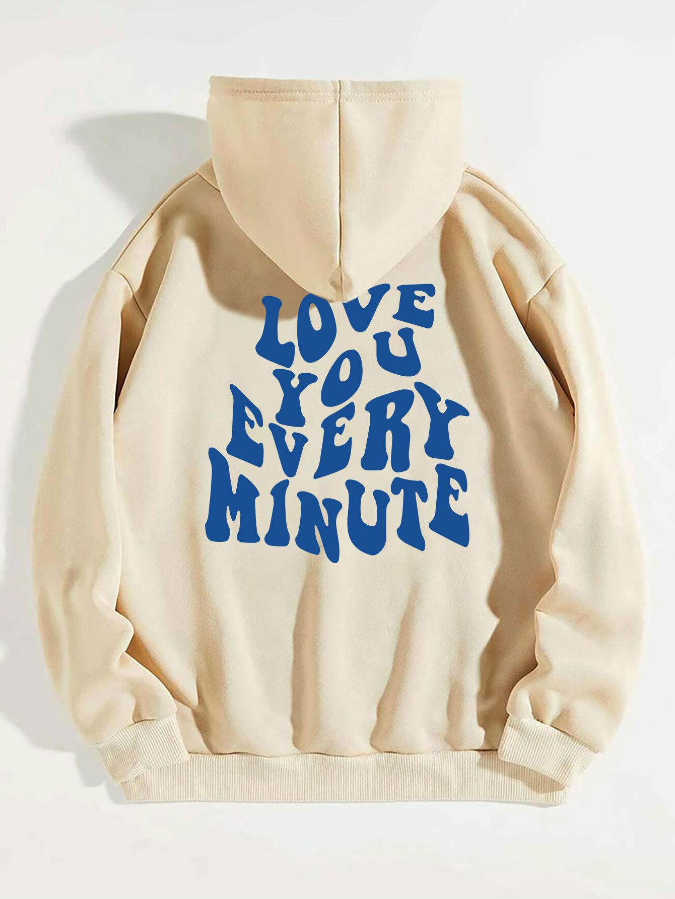 

Женский флисовый свитер с рукавами на плечах, принтом букв, карманом-кенгуру, кулиской и принтом в виде толстовки с капюшоном XS абрикосовый