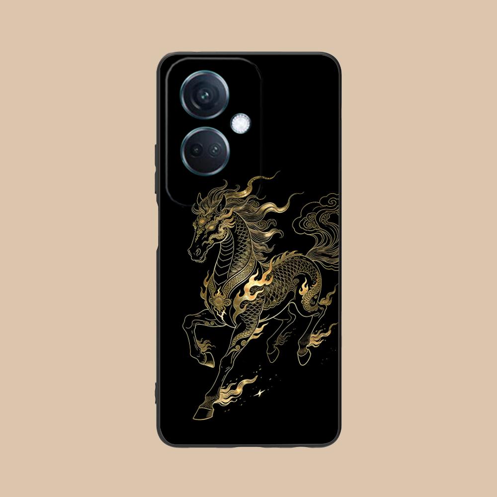 Golden Horse Year Mobile Phone Case for OPPO Reno 14 13 12 11 10 9 8 7 6 5 F T Pro 5G Colorful Printing Cover Cover Cellphones