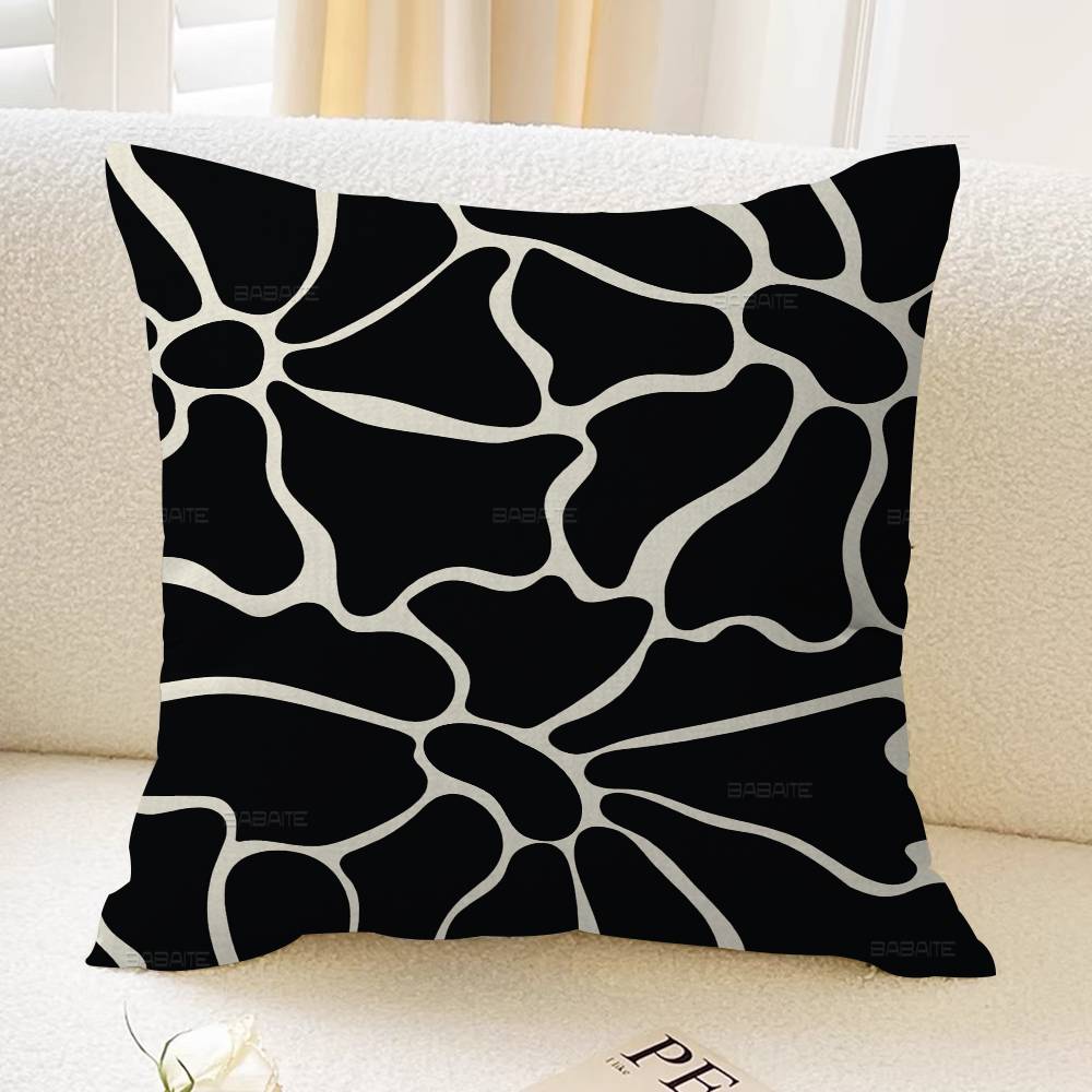 Modern Beige And Black Flower Cushion Cover Car Throw Pillow Case For Sofa Car Christmas Gift xcm xcm
