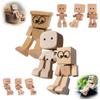 Shaking Wooden Man Figurine, Handmade Shaking Feet Wooden Doll,Car Ornaments,Funny Wood Desktop Decor, Car Dashboard Decorations