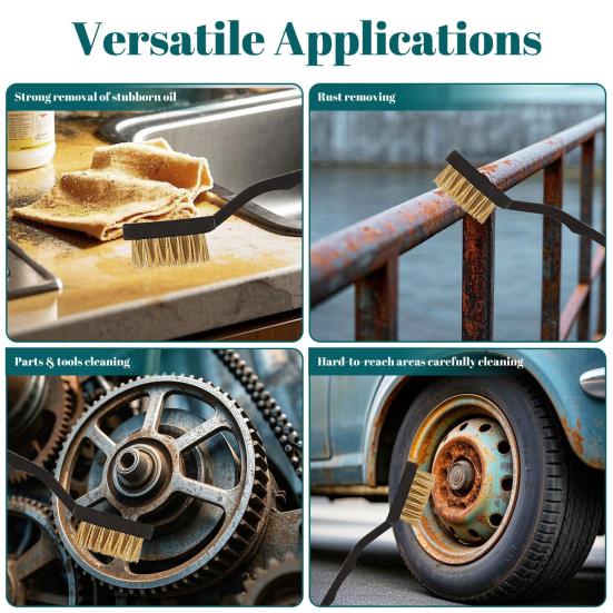 22Pcs/Set Wire Brush Ergonomic Handle Stainless Steel Bristle Brush Rust Removal Cleaning Metal Parts Cleaning Tool