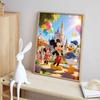 Disney Mickey Mouse and Donald Duck castle amusement park oil painting handmade painting art kit mosaic diy home decoration gift