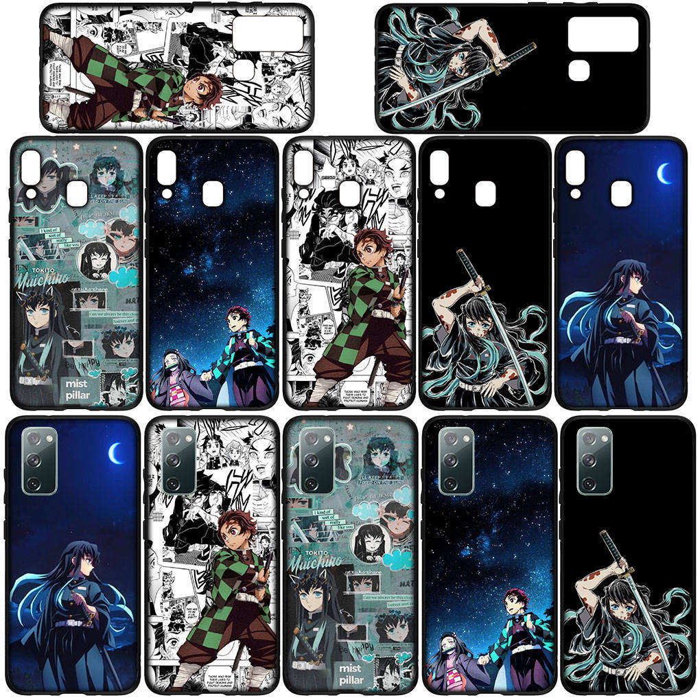 Funda para Samsung Galaxy S25 S24 S23 iPhone 16 15 Xiaomi Redmi Note 14 13 12 16E X 11 Pro Max Moto Huawei Nezuko Demon Slayer Tanjirou Muichiro Tokito