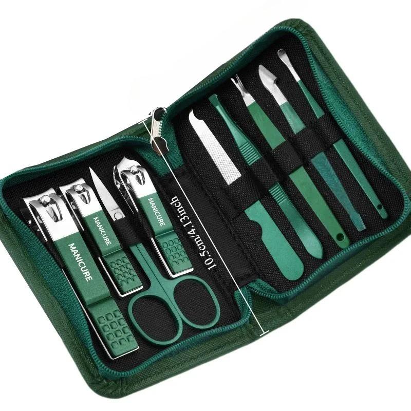 Professional Manicure & Pedicure Set - Stainless Steel Nail Care Kit with Leather Case, Facial Tools & Callus Remover,