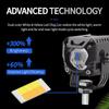 1 Pair Motorcycle Fog Light 3,000LM Amber White Red Strobe Lights 5 Modes Offroad Work Lights Spotlight LED Driving Light