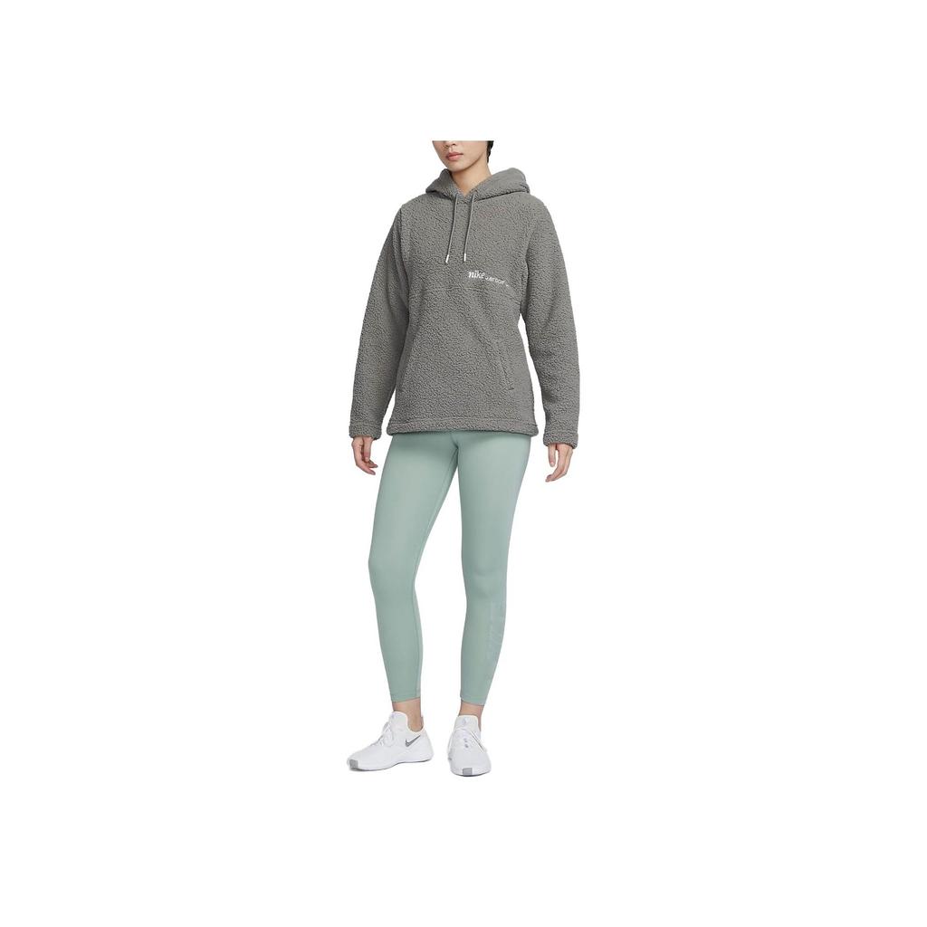 Nike Logo Letter Print Pattern Hooded Pullover Long Sleeve Sweatshirt Women sweatshirt Light-Gray DQ6237-029