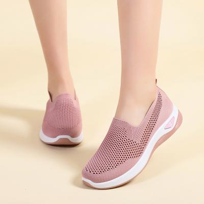 Modne Damskie Dzianinowe Sneakersy Wsuwane Płaskie Buty Lekkie Mokasyny Buty do Chodzenia Płaskie Buty do Opieki dla Kobiet do Noszenia w Pomieszczeniach i na Zewnątrz Zapatos Mujer