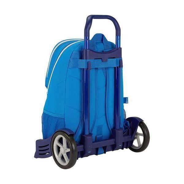 Cartable à roulettes - RCD Espanyol - Evolution - Bleu - Blanc - Polyester, Acier