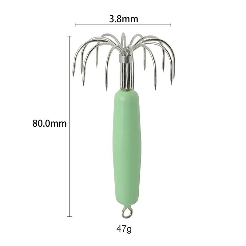 

Крючки для ловли кальмаров, светящиеся в темноте Крючки для парашюта с 12 иглами Мягкие крючки Крючки для ловли осьминогов Крючки для ловли кальмаров as the picture