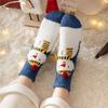 Cartoon Boden Schlafsocken Schneemann Winter Rot Grün Elch Korallen Samt Socken Mittelhohe Socken Damen Strumpfwaren Weihnachtssocken