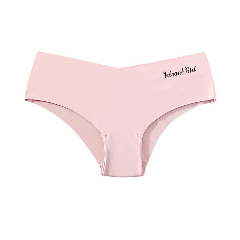 TERMEZY Women's Sexy Seamless Briefs One-Piece Solid Color Thin Underwear & Ice Silk Letter Printed Briefs