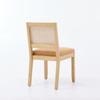Rattan Dining Chairs Set of 2,Farmhouse Chairs with Cane Back,Mid Century Chairs with Hardwood Frame,Sponge & S-Spring Cushion, Tan,DE2883TN