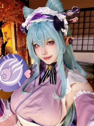 NOKIJP Yumemizuki Mizuki Wig, "A Dream of Intimacy" from Genshin Impact, Cosplay, Heat-Resistant Wig, Smooth and Easy To Style, Genshin Impact Lightni