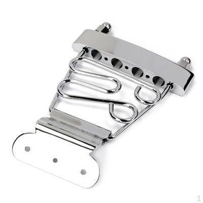 Metal 4 String Guitar Tailpiece Bridge with Screws Silver