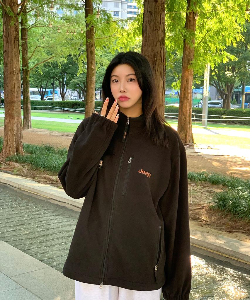 Jeep 2Way Mountain 1941 Liner Fleece Zip-Up (Jr5Tzu091Bk)