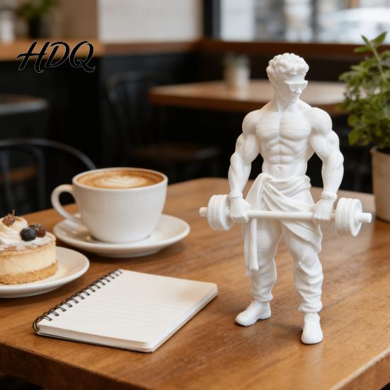 Iron Master Statue 3D Printed Muscle Man Ornament Fitness-Themed Sculpture for Bodybuilders