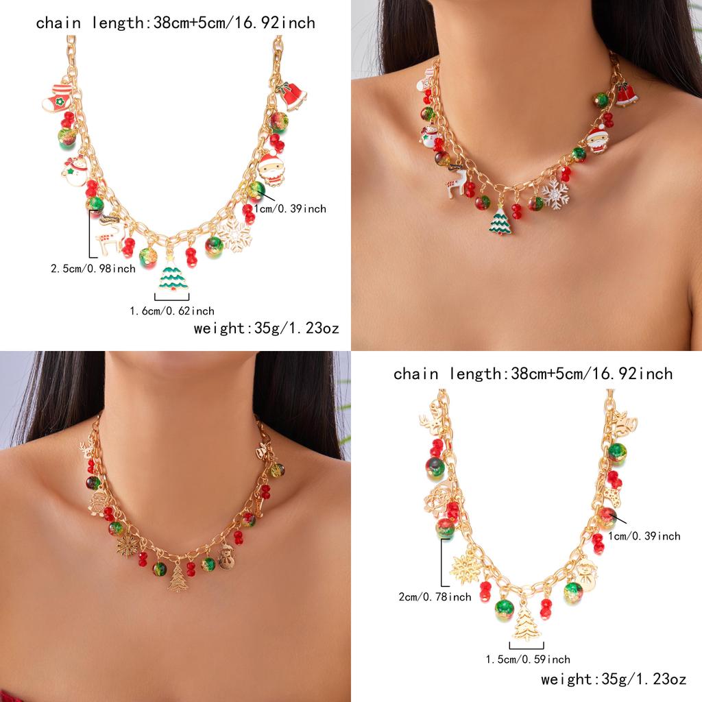 Cute Snowman Christmas Jewelry With Alloy Pendant For Holiday Gift