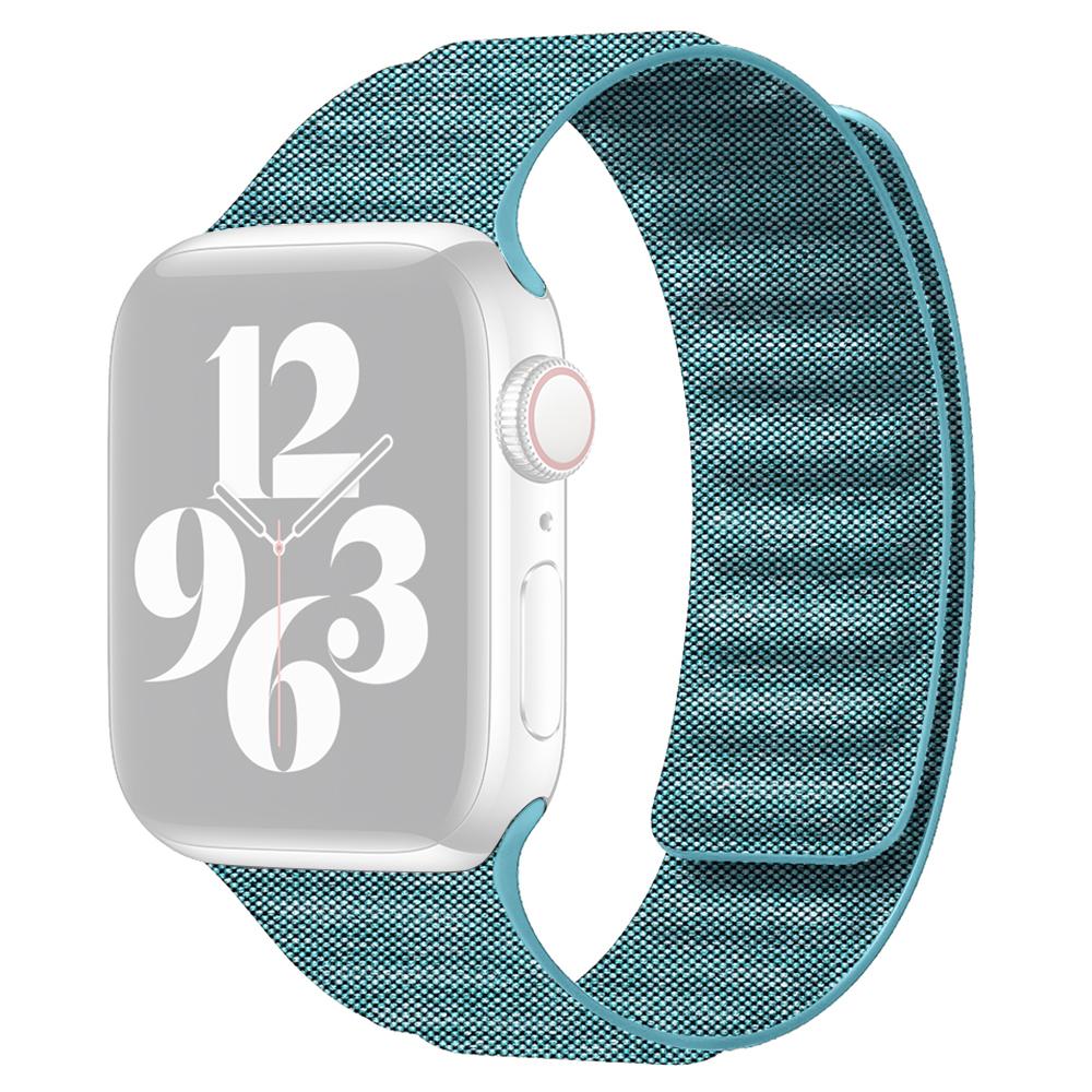 

AW Watch Strap for Apple Watch Series 10 42mm/9 8 7 41mm/SE (2023) SE (2022) SE 6 5 4 40mm/3 2 1 38mm Magnetic Denim Cloth Watchband Cyan