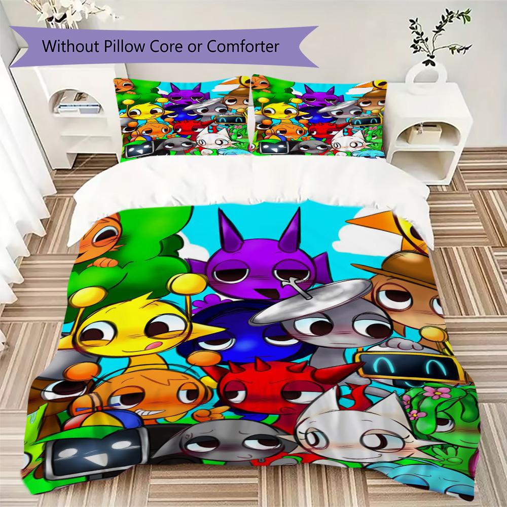 Dandy's World Pattern Bedding,Quilt Set Quilt Cover Pillowcase Home Birthday Gift (1*duvet Cover+2*pillowcase,without core)ZSJT0917030
