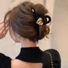 Women's Black Gold Heart Hair Clip