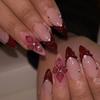 Wearing Nail French Epoxy Flower Nail Art European and American Spice Girls Ins Wind French Fake Nail Pieces Removable