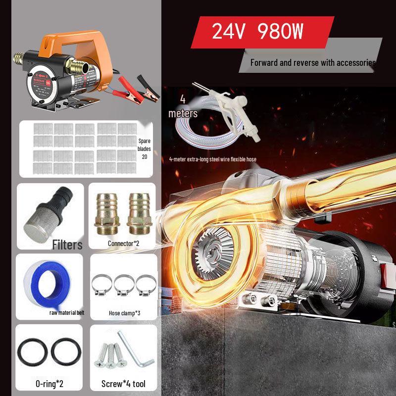 Electric Diesel Fuel & Kerosene Transfer Pump - 12V/24V/220V Self-Priming Oil Transfer Device