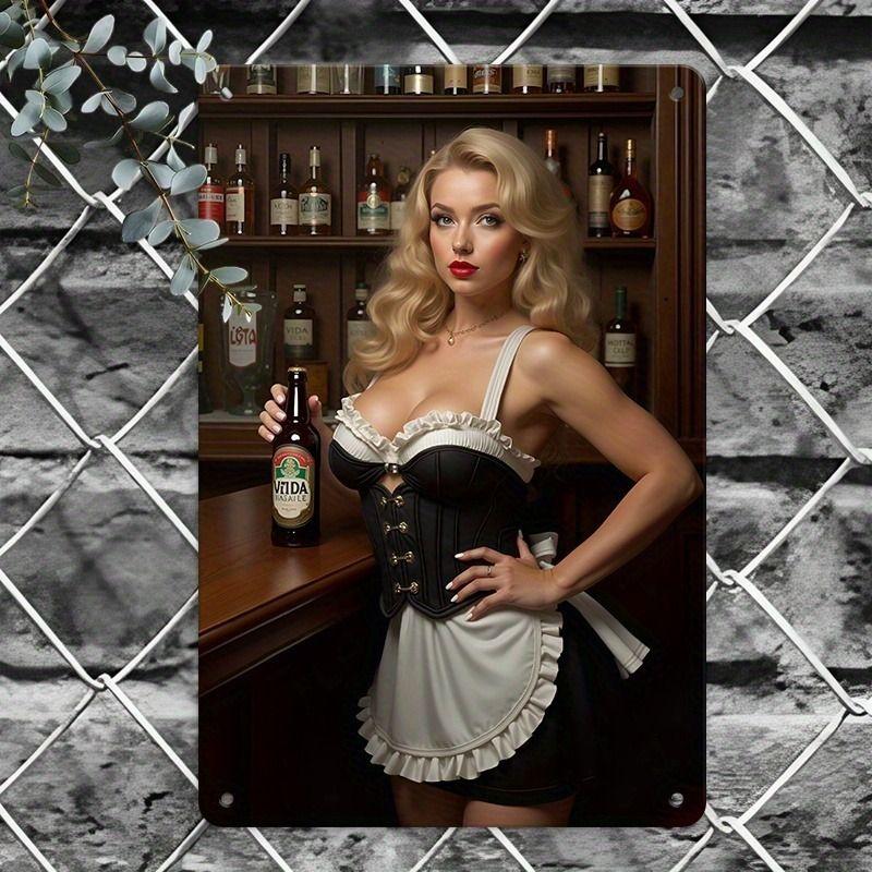 Retro Metal Sign Sexy Girl Wall Art Decor 20x30 cm