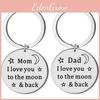 Modern I Love You Dad Mom Stainless Steel Keyring Memorable Gift For Couples And Loved Ones