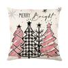 Christmas Pillowcase Decorative Linen Printed Porch Courtyard Sofa Home Decoration Pillowcase