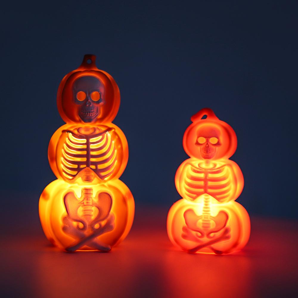 Halloween Skull & Skeleton Lantern Pumpkin Candle Holder