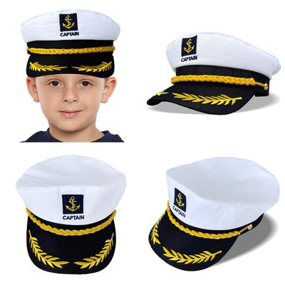 Cappello da Capitano per Yacht Cappello Marino Blu Regolabile Costume da Capitano Marinaio Uomo Cappello Blu per Barca per Bambini