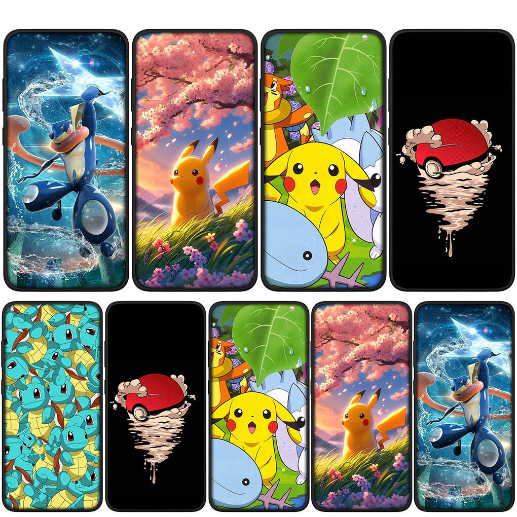 Cover for iPhone 17 16 15 Xiaomi Poco Redmi Note 14 13 12 11 Pro Max Samsung Galaxy S25 S24 S23 OPPO Huawei Squirtle Pokemon Pikachu Comics Phone Case