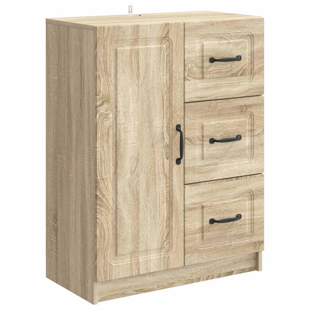 Sideboard In Sonoma Oak Finish 66 X 34.5 X 87 Cm Engineered Wood