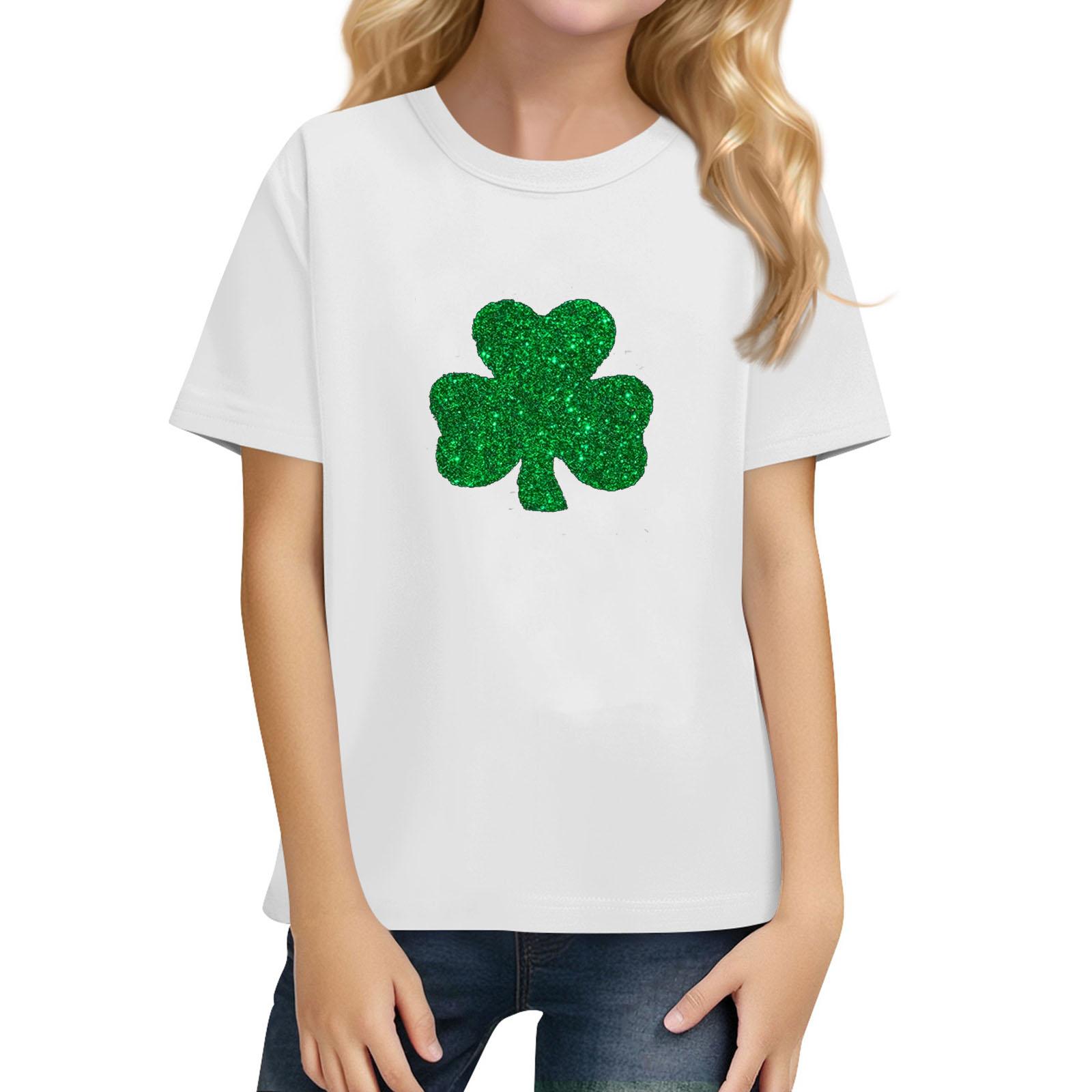 

Children s Daily Casual Short-sleeved Color Tops T-shirt 160 білий