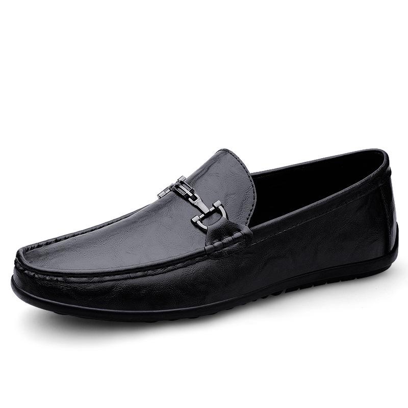 Men s Slip-on White Leather Casual Driving Shoes 43