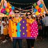 Clown Costume for Couples with Long Sleeves, Costume, Cosplay Accessory, Polyester, Adult
